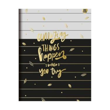 Imagem de Caderno Colegial Luxo Happen Floral Elegante Perfumado Animativa - 160 folhas Decoradas Papelaria Premium e Presente (Mescla listras)