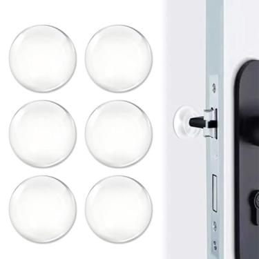 Imagem de Pacote com 6 tampas de maçaneta autoadesivas, protetor de parede transparente para armários de geladeira