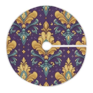 Imagem de Blueangle Saia de árvore de carnaval de 118 cm saia de poliéster macio para decoração de carnaval (95)