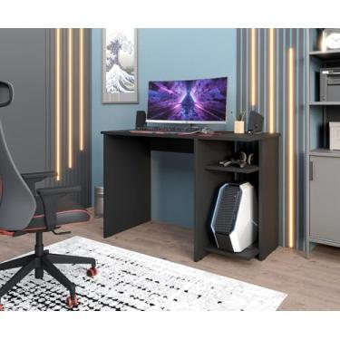 Imagem de Escrivaninha Gamer Preta Espaçosa Com Espaço Para Cpu Gm