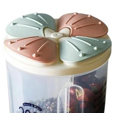 Imagem de Pote Plástico de Armazenamento com 4 Divisórias, 2,8 Litros, Transparente, Livre de BPA, 15x30x15cm