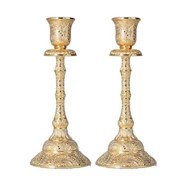 Imagem de ZJchao Suporte de Vela de Metal Acabamento Requintado Impressão Use Castiçais para Decoração de Casa Decoração de Mesa de Lareira Presentes de Inauguração