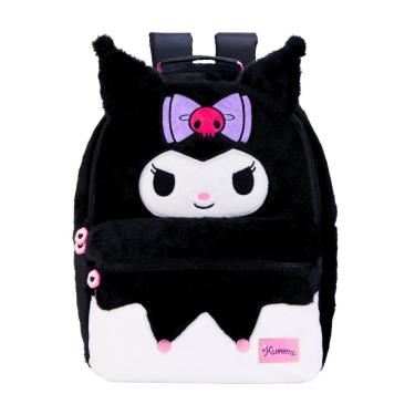 Imagem de Mochila Escolar De Costas Luxo Kuromi Hello Kitty Pelúcia