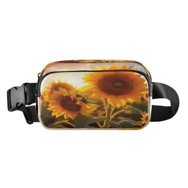 Imagem de CEBUGI Mini pochetes de caminhada para homens e mulheres, pochetes de girassol modernas resistentes à água com cinto ajustável para treino, viagem, corrida