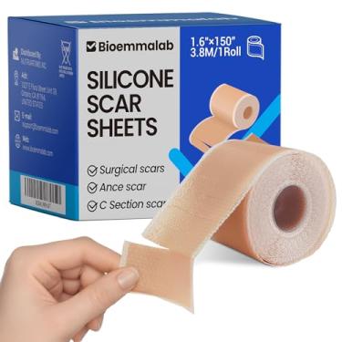 Imagem de Folhas de silicone para cicatrizes de grau médico (rolo de 4 x 381 cm) adesivos curativos para cesariana, queloide, rugas faciais, estrias, recuperação cirúrgica, capa profissional para cicatrizes