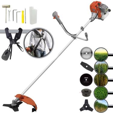 Imagem de Roçadeira Multifuncional Completa Tekna RL520ACG2 À Gasolina 52cc Para Todos os Tipos de Trabalho Com Carretel de Nylon + Kit de 4 Lâminas de Cortes