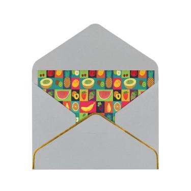 Imagem de Cartões comemorativos com estampa de frutas estilo arte para todas as ocasiões, convites de festa de aniversário de casamento, 12,7 x 15,2 cm