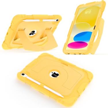 Imagem de CCMAO Capa para iPad 11 polegadas (A16) 2025/iPad 10ª geração 2022 (11 polegadas) com suporte durável, suporte de lápis, capa protetora híbrida resistente à prova de choque para iPad 11/10 Gen