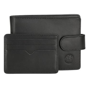 Imagem de Carteira Masculina de Couro Legítimo Preto ou Marrom Café - Loja Valên