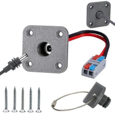 Imagem de PDClnyck Suporte de painel de cabo CC RV atualizado para Starlink mini, conector de alimentação CC de 2 polos de 5,5 x 2,1 mm, fêmea, passagem à prova d'água (cinza)