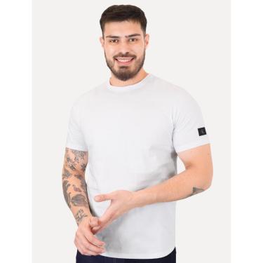 Imagem de Camiseta Calvin Klein Jeans Masculina Patch CK Lateral Branca-Masculino