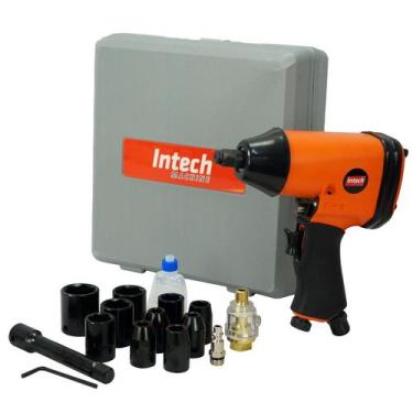 Imagem de Kit Parafusadeira Chave Impacto Pneumática 17 Acessórios PN700 Intech 