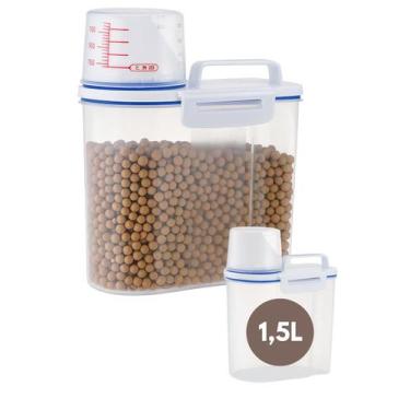 Imagem de Porta Mantimentos 1,5kg com Copo Medidor Dispenser Multiuso Trava Firm