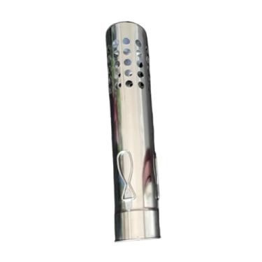 Imagem de Baoblaze Tubo de exaustão reto para fogão a lenha de tenda, com corta-faíscas, tampa de chaminé para proteção contra chuva, extensão de chaminé para forno e