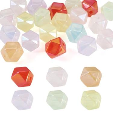 Imagem de 20 peças de contas de acrílico com miçangas de plástico fofas contas soltas iridescentes para pulseira faça você mesmo, brinco, colar, joias, berloque estético para chaveiro, telefone, Starp