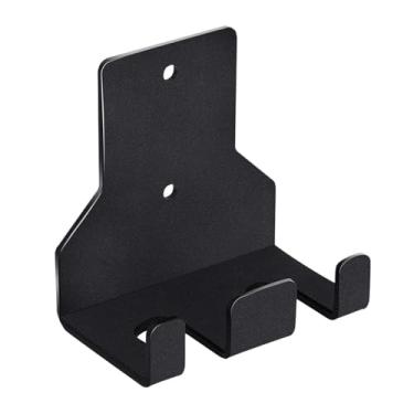 Imagem de Baoblaze Suporte de parede para barra de musculação, fácil de instalar, em metal com furos de montagem. Organizador de barras de levantamento de, Barra Dupla