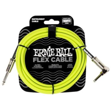 Imagem de Ernie Ball Flex Instrument Cable Straight/Angle 10ft - Green (P06465)
