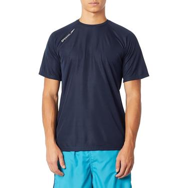 Imagem de Camiseta Masculina Manga Curta, Speedo, Raglan Essential, Poliéster com Fastdry, Tamanho Adulto, tamanho GG - Marinho