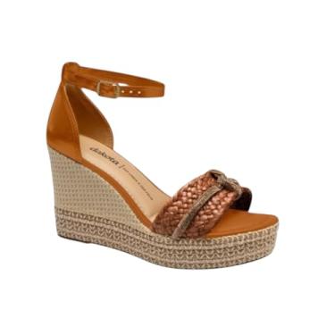 Imagem de Sandália Anabela Salto Alto Palha Tiras Tramada Dakota Y9873 (Caramelo, BR, Adulto, Numérico, 36)