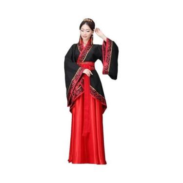 Imagem de Vestido Hanfu Feminino De Manga Longa Em Estilo Antigo Com Patchwork, 