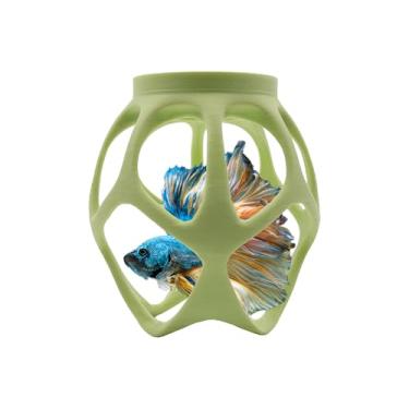 Imagem de Brinquedo flutuante de natação Betta Nest para peixes Betta, exercício e esconderijo de enriquecimento, acessório de decoração de aquário (verde menta, clássico)