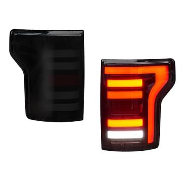 Imagem de LitMiRaCle Lanterna traseira fumê de LED completo para Ford F150, conjunto de luz traseira de estacionamento de sinal de freio reverso para Ford F-150 2015-2020 acessórios (2 peças)