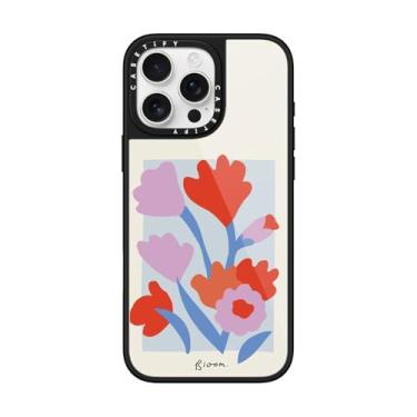 Imagem de CASETiFY Capa Glaze para iPhone 16 Pro Max [acabamento brilhante/compatível com Magsafe/1,5 m. 1X proteção contra quedas de grau militar] - Flores desabrochando - preta