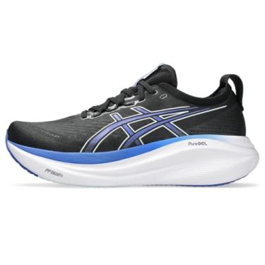 Imagem de ASICS Tênis de corrida masculino Gel-Nimbus 27, Preto/cobalto escuro, 38