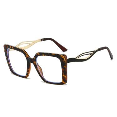 Imagem de Óculos de Sol UV400 - Armação Degradê com Estampa de Leopardo para Homens e Mulheres, Ideal para Esportes ao Ar Livre, Corrida e Ciclismo, Estampa de Leopardo Transparente