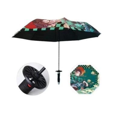 Imagem de Guarda-chuva Dobrável Demon Slayer Kimetsu No Yaiba Tanjirou Katana Ko