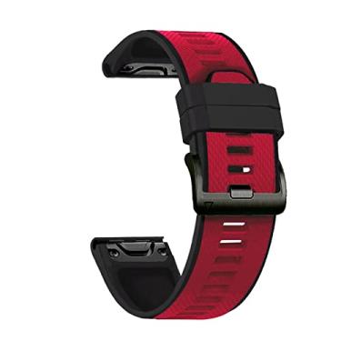 Imagem de GANYUU 26 22mm Sport Silicone Watchband Pulseira para Garmin Fenix 6X 6 6S Pro 5X 5 Plus 3 3HR D2 MK2 Easy Fit Quick Release Wirstband (Cor: E, Tamanho: 26mm D2 Delta PX)