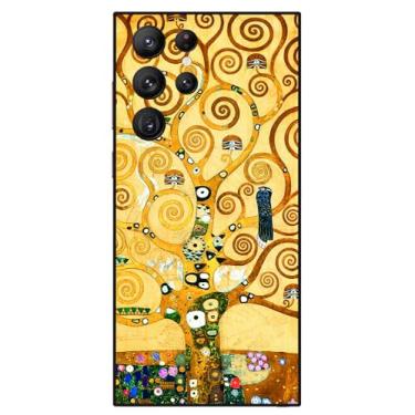 Imagem de Berkin Arts Compatível com Samsung Galaxy S24 Ultra 5G Capa artística de silicone caqui estética extravagante florescendo (Tree of Life por Gustav Klimt)
