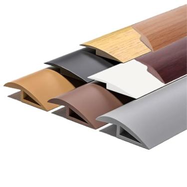 Imagem de GQQGSHOP Fita de transição autoadesiva de piso de 16,4 pés e acabamento de borda de piso Acabamento de carpete de PVC Adequado para transições de limite com altura de 0,11 ~ 0,2 polegadas (3 ~ 5 mm