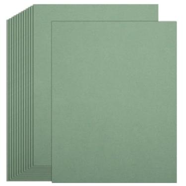 Imagem de 20 folhas de papel cartolina verde sálvia, 350 gsm/59 kg, papel grosso em branco para artesanato faça você mesmo, convites, suprimentos para scrapbook (21 x 28 cm)