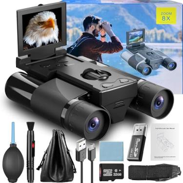 Imagem de Binóculos digitais com câmera de 40 MP | Zoom óptico de 10x | Zoom digital 8X | Vídeos de 2,5 K | Qualidade HD | Ideal para shows, observação de pássaros e aventuras ao ar livre (preto)