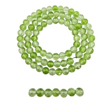 Imagem de DandS ltd Contas de vidro Crackle Lampwork para fabricação de joias, verde natural, pulseiras DIY vibrantes, colares, suprimentos de miçangas e kits de artesanato para joias artesanais, 80 peças 0,39