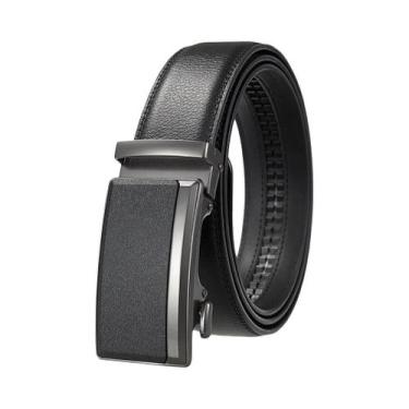 Imagem de Cinto De Couro Luxuoso Masculino Com Fivela Automática Em Couro De Vac