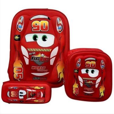 Imagem de Kit Mochila Escolar para Menino Costas Carro Kars Kids Tam Grande infa