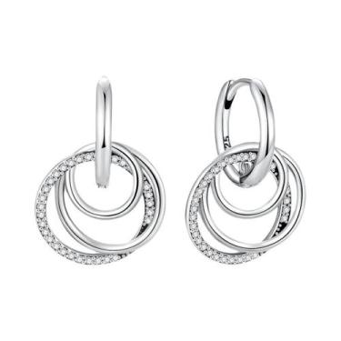 Imagem de Brincos De Coração Em Prata Esterlina 925 Com Brilho, Com Pérola E Dia