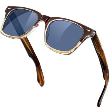 Imagem de KANASTAL Óculos de Sol Polarizado Marrom Feminino Masculino Acetato Proteção UV400 TR90 Oculos Azul Pretos Escuro Quadrado Classico Retro Grande Brown Sunglasses para Praia Viajando -Armação Marrom