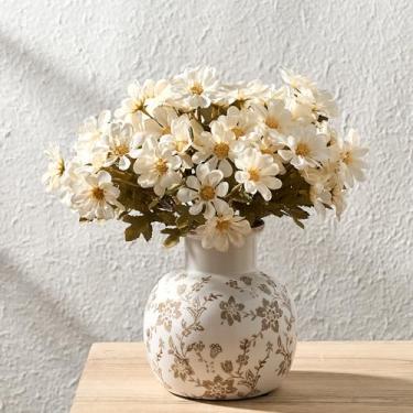 Imagem de SIDUCAL Vaso vintage de cerâmica, vaso floral chinês rachado com gelo retrô de 14 cm, vasos rústicos de fazenda para decoração de casa, estante de livros, jardim, decoração chinesa, decoração toscana