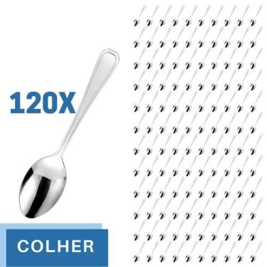 Imagem de Jogo Restaurante Colher Inox Reforçada 120 Pçs Casa / Bar - Em casa te