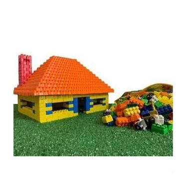 Imagem de Kit 100 Blocos Monta Monta  Fácil Encaixe para Construção e Imaginação