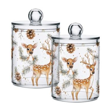 Imagem de xigua Pacote com 4 suportes para bolas de algodão, cotonete – Recipiente transparente versátil de 396 g para armazenamento de boticário para banheiro e organização de armazenamento de maquiagem