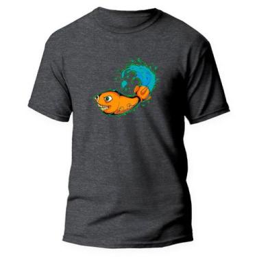 Imagem de Camiseta Algodão Premium Estampa Digital Peixes Laranja DTF - Pavesi, 