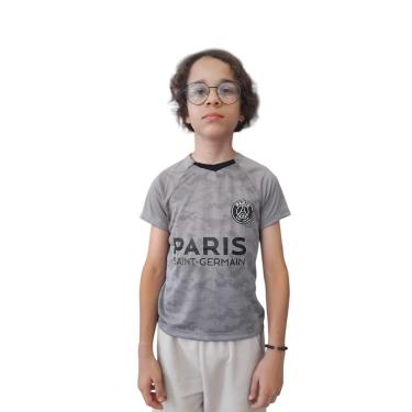 Imagem de Camiseta PSG IVY Cinza Infantil Juvenil Braziline Licenciada-Masculino