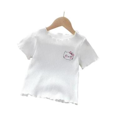 Imagem de Camiseta De Verão De Manga Curta Para Meninas, Leggings Macias, Top De