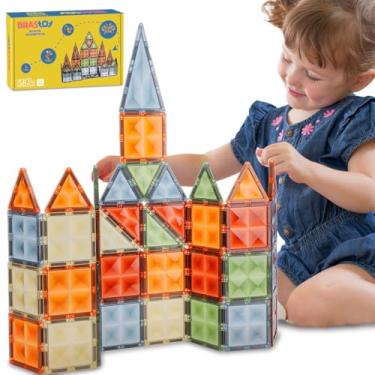 Imagem de Brastoy Blocos de Montar Magnéticos Construção STEM Brinquedo Infantil Educativo (58 Peças)