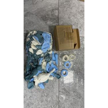 Imagem de RUBFAC Kit de arco de guirlanda de balões azuis empoeirados de 144 peças, tamanhos diferentes de 46,5 cm, 12,7 cm, 12,7 cm, balão de látex de 12,7 cm para aniversário, chá de bebê, tema oceano