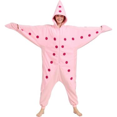 Imagem de AIYOUYIYA Pijama de fantasia de estrela do mar para adultos – Traje de cosplay de uma peça de animal marinho para mulheres e homens